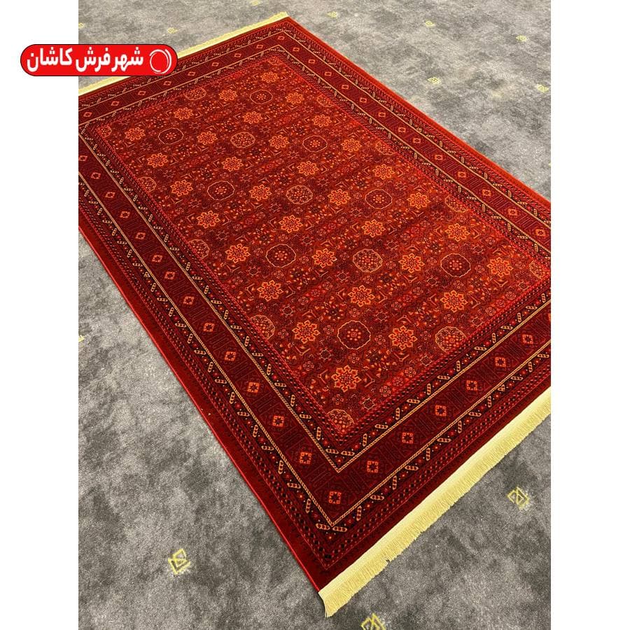 فرش عشایری قشقایی عنابی 700 شانه تراکم 2550 کد 2818on — تصویر ۳