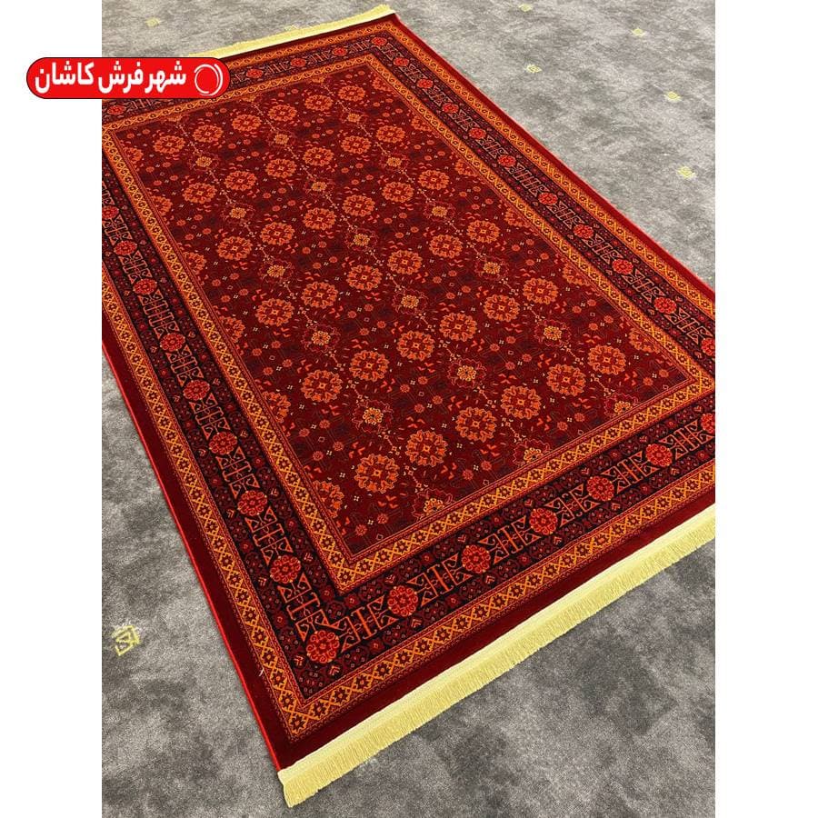 فرش 700 شانه قشقایی زمینه لاکی اکرولیک کد 2820l — تصویر ۳