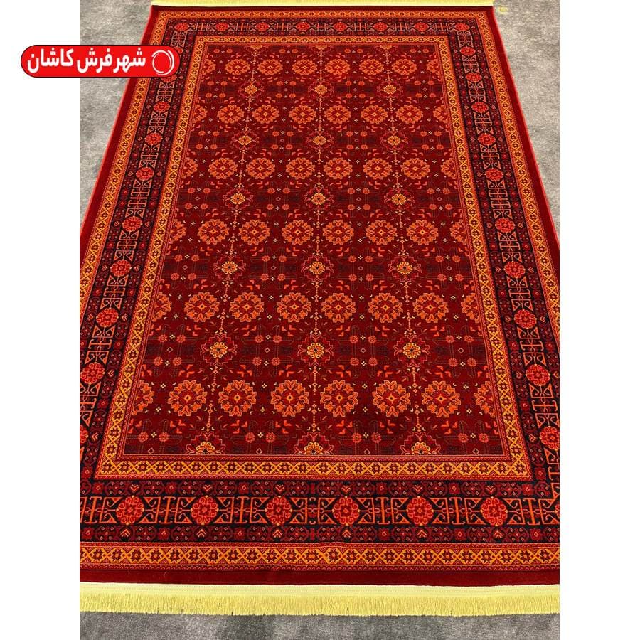 فرش 700 شانه قشقایی زمینه لاکی اکرولیک کد 2820l — تصویر ۲