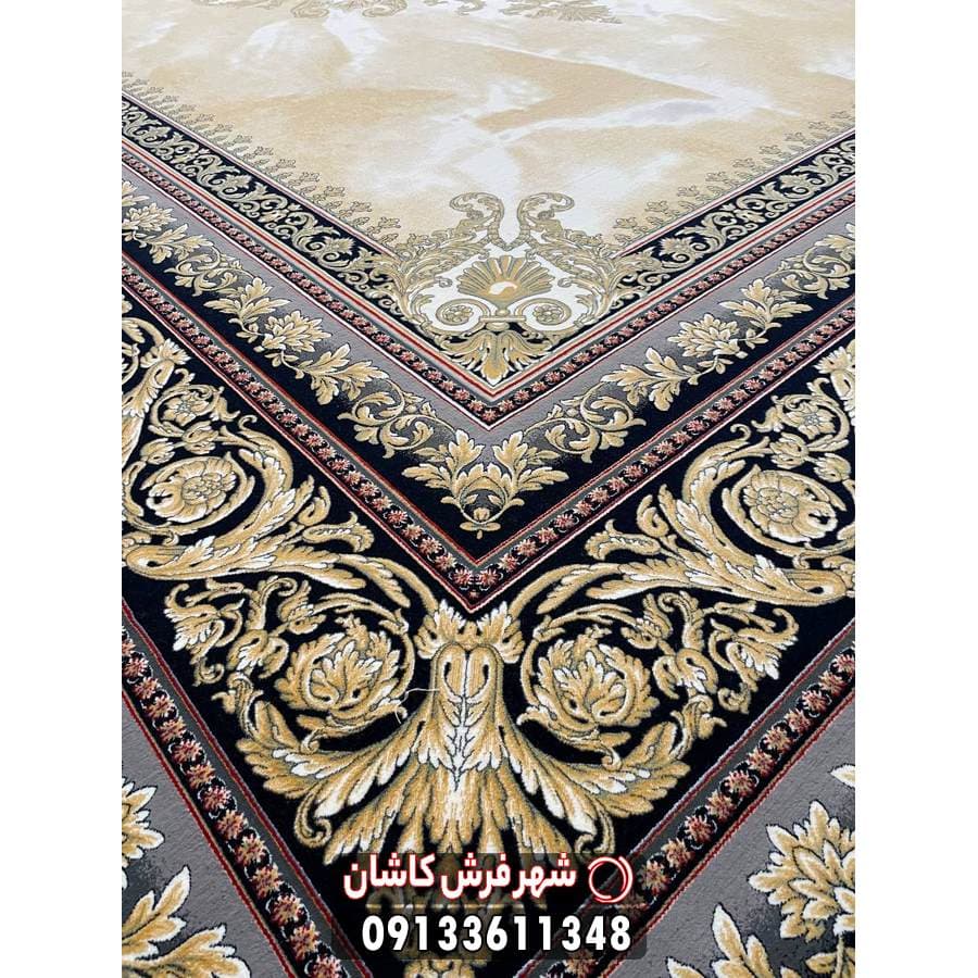 فرش ساده طلایی طرح ژینوس 1200 شانه — تصویر ۴