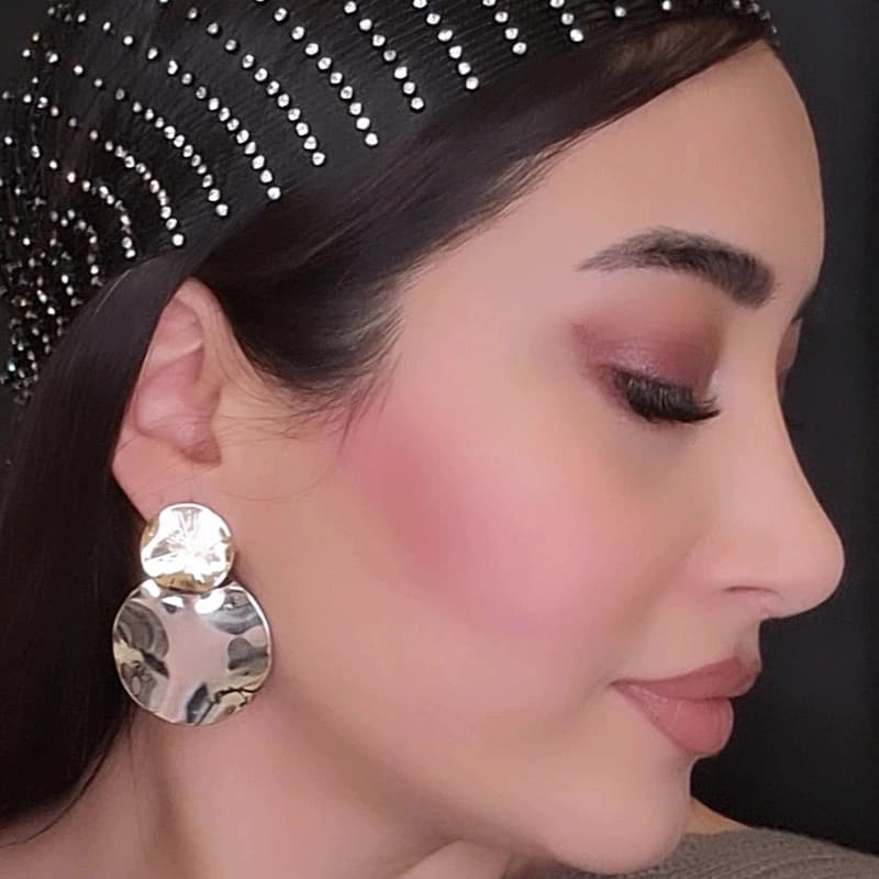 گوشواره دخترانه فشن طرح آینه ای دورنگ