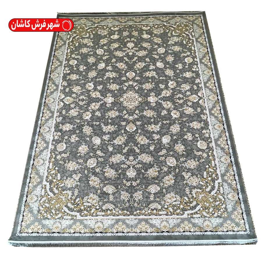 فرش طرح جانان زمینه دودی 1500 شانه جدید افشان — تصویر ۳
