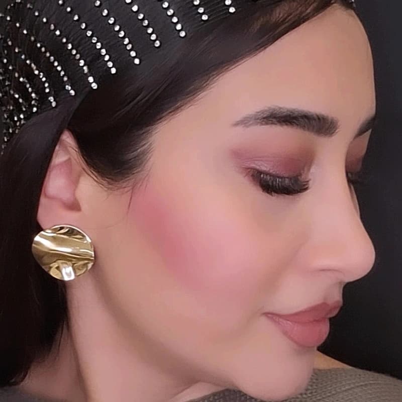 گوشواره دخترانه فشن طرح دایره رنگ طلایی