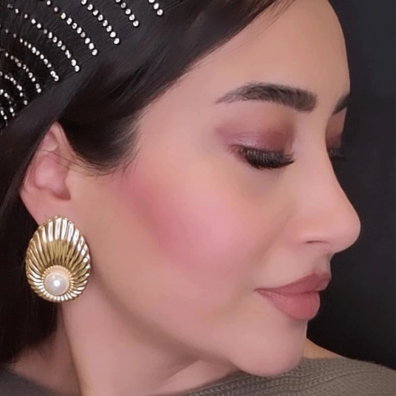 گوشواره دخترانه فشن دفرمه طلایی