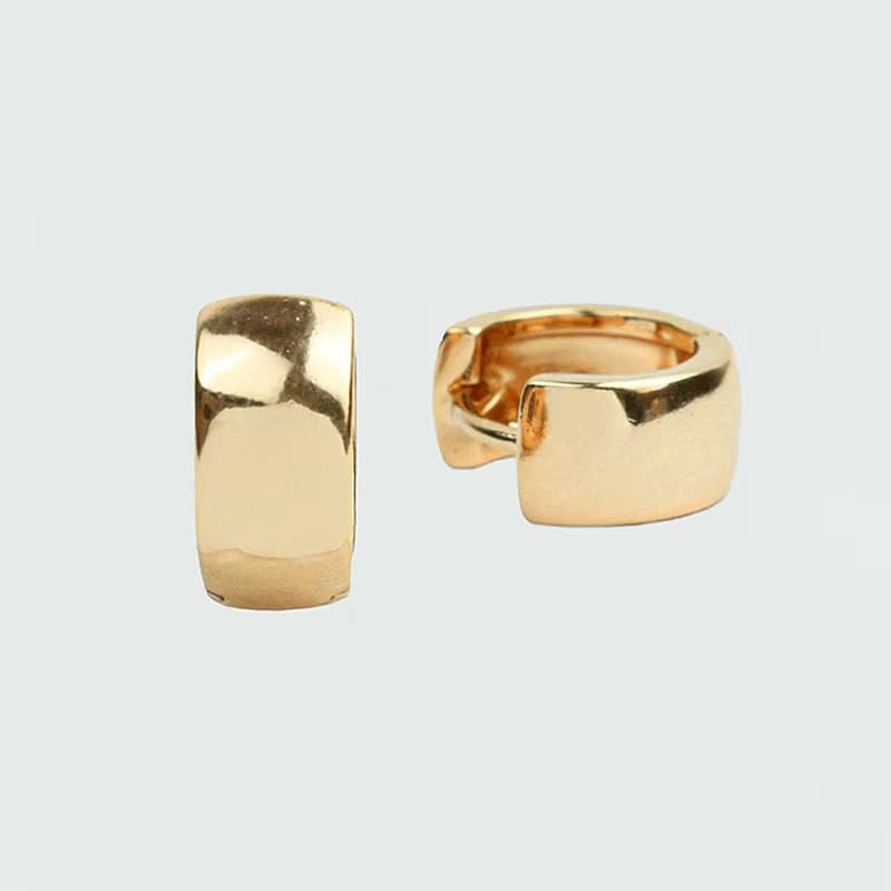گوشواره دخترانه حلقه ای ساده رنگ طلایی