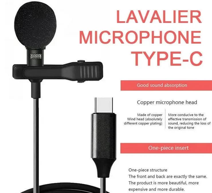 میکروفن یقه ای GL-121 LACALIER ا Lavalier GL-121 Dynamic Sound Microphone — تصویر ۵