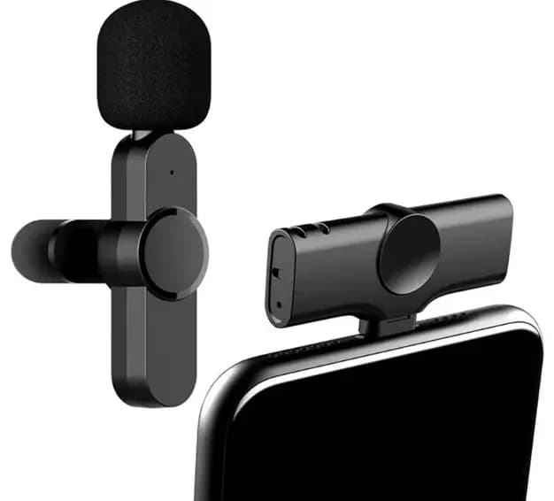 میکروفن یقه ای بی سیم لایتنینگ و تایپ سی K8 — تصویر ۵