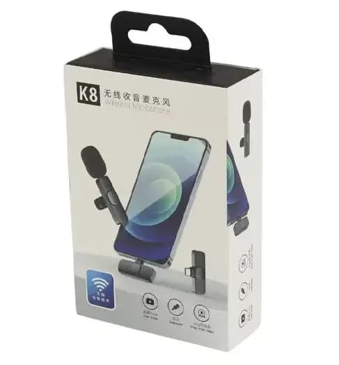 میکروفن یقه ای بی سیم لایتنینگ و تایپ سی K8 — تصویر ۶