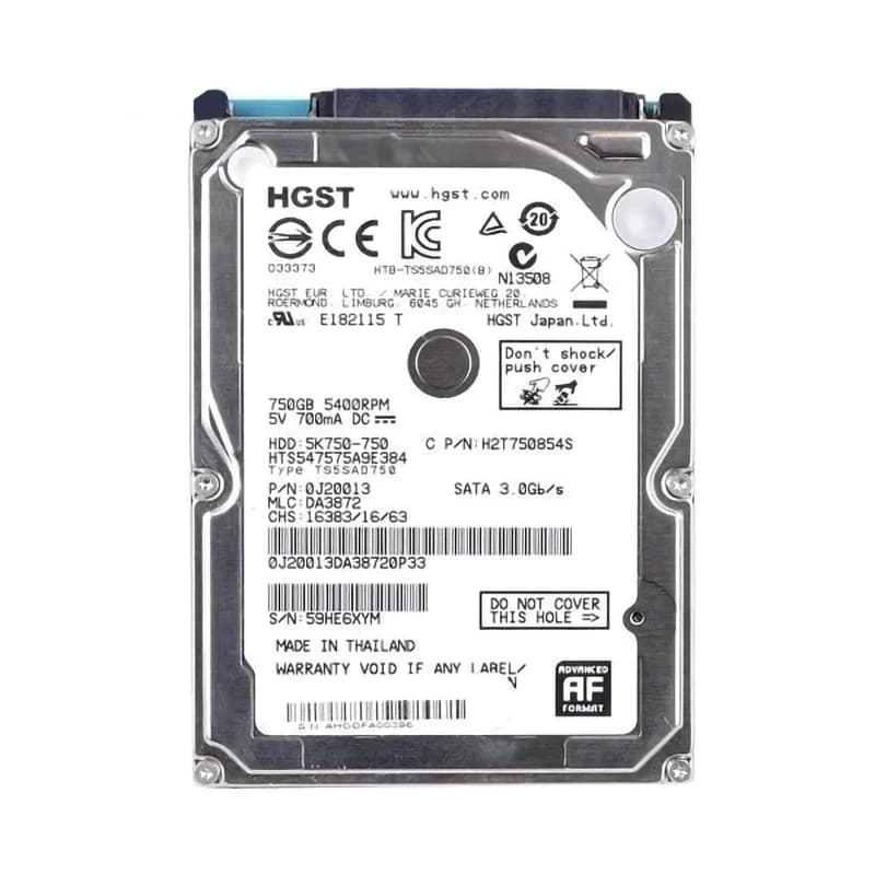 هارد لپ تاپی هیتاچی/HGST با ظرفیت 750 گیگابایت 2.5 اینچی – استوک