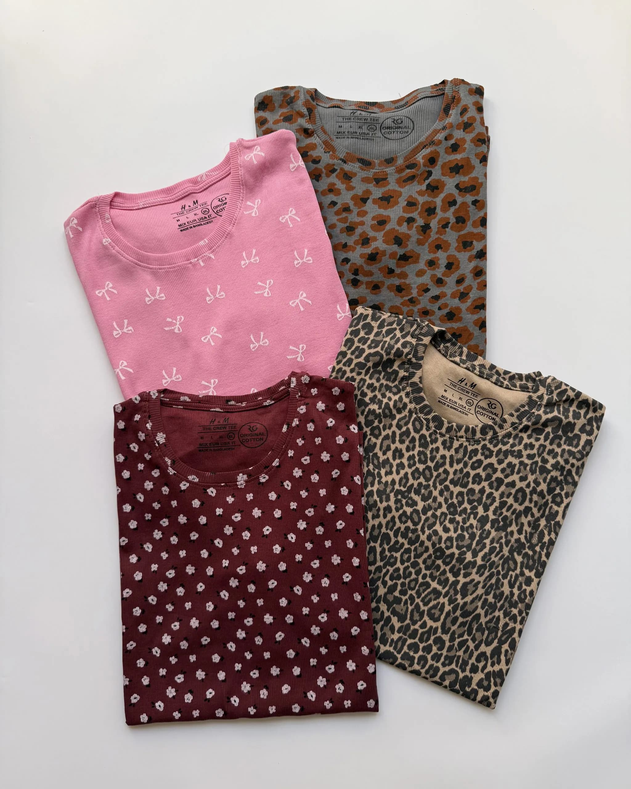 تیشرت H&M کبریتی پنبه سایز 2xl