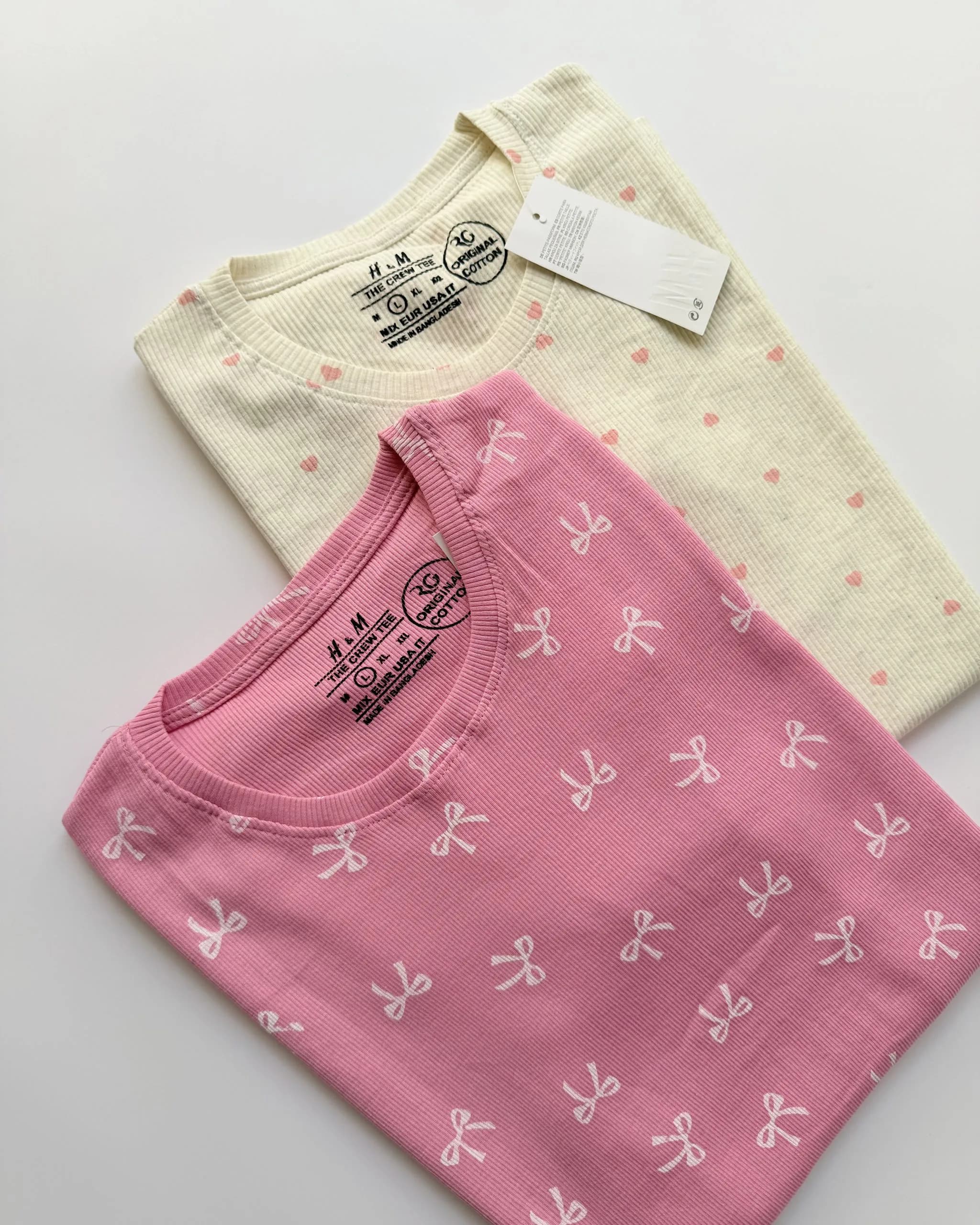 تیشرت H&M کبریتی پنبه سایز لارج
