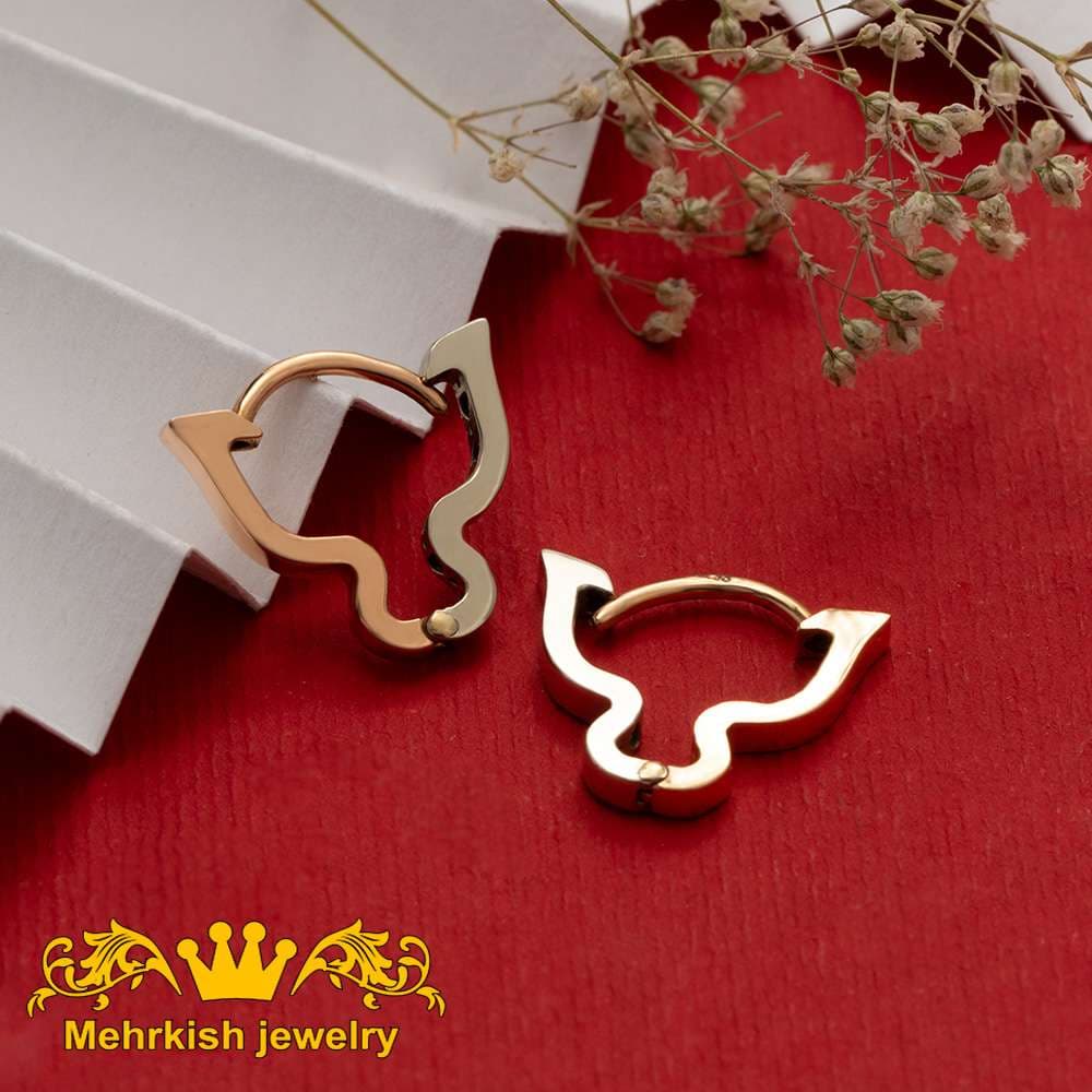 گوشواره حلقه ای طرح گربه نیکا کد 5047