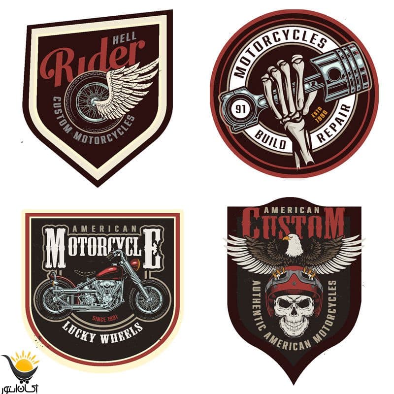 برچسب موتور سیکلت طرح Motorcycles بسته 4 عددی
