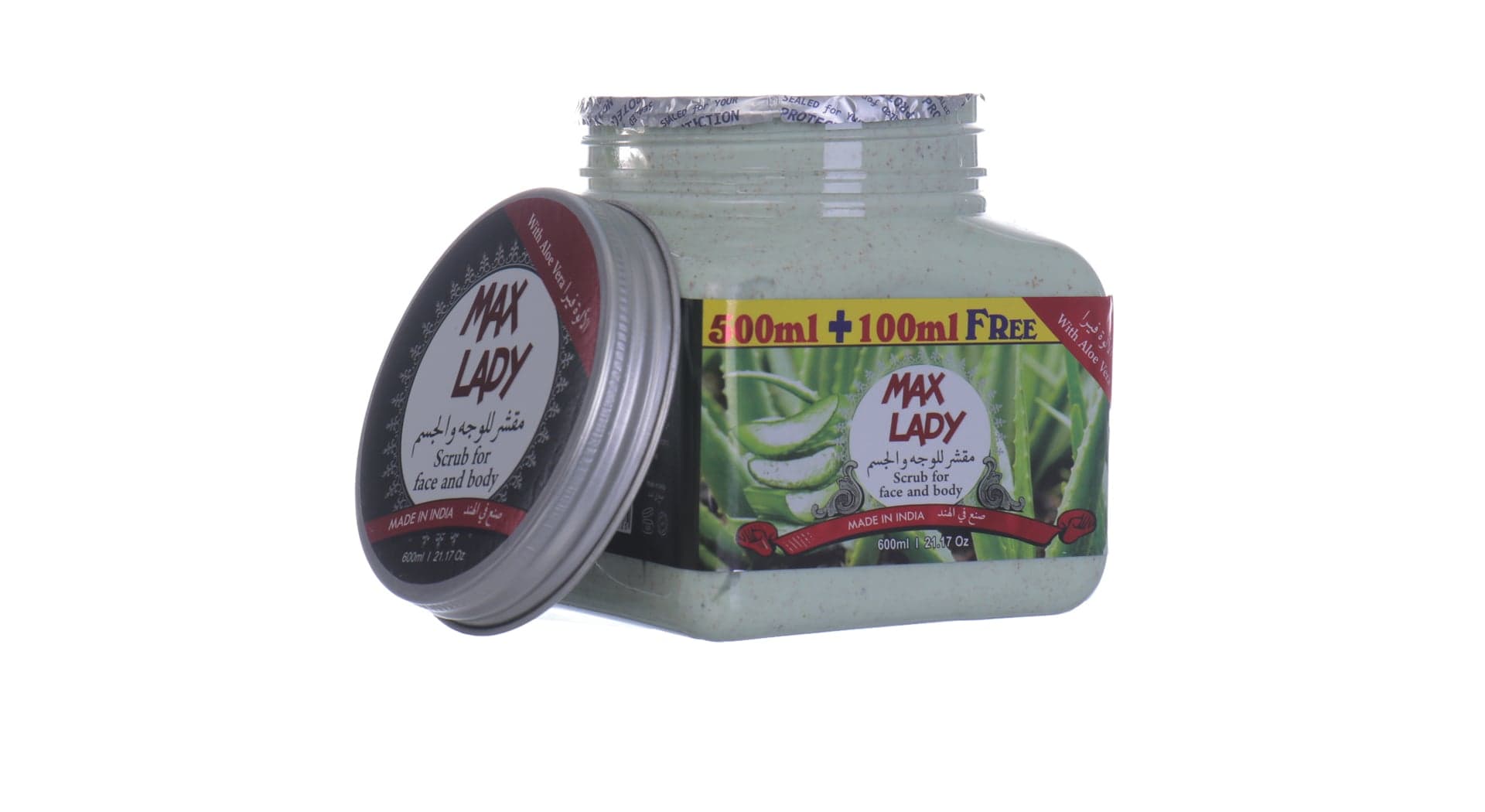 اسکراب شنی صورت و بدن آلوئه ورا مکس لیدی 600ml — تصویر ۲