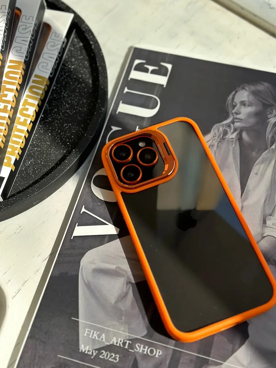 قاب Orange Eason Case همراه با محافظ لنز رینگی (کدC1365) — تصویر ۴