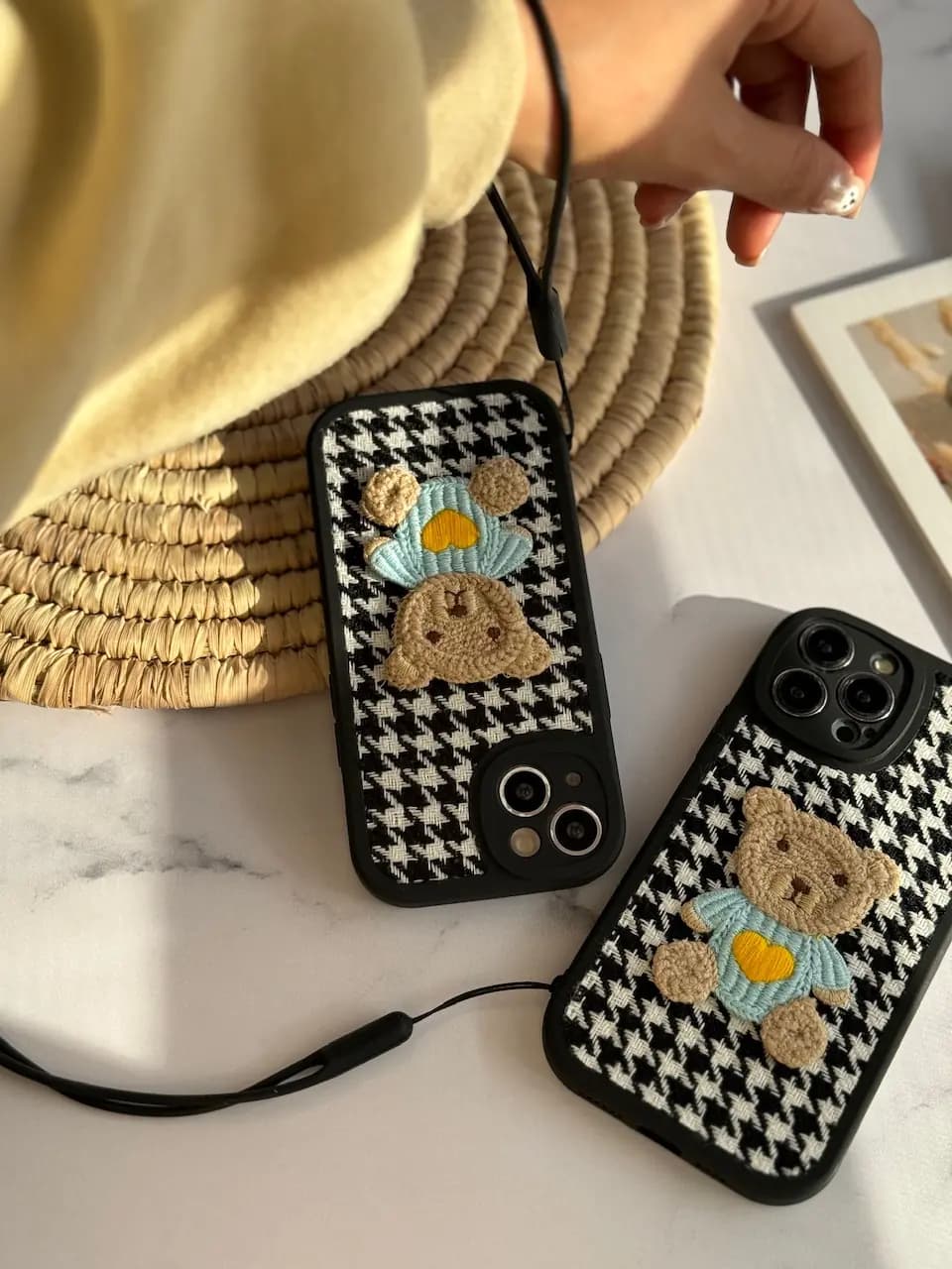 قاب خرس پارچه ای مشکی با بند سیلیکونی — تصویر ۵