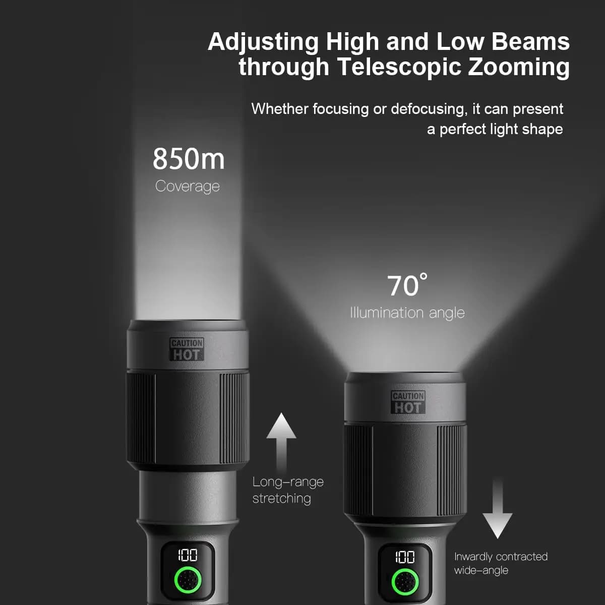 چراغ قوه فیلیپس 4500mAh | PHILIPS SFL5101 2000LM زوم تلسکوپی — تصویر ۳
