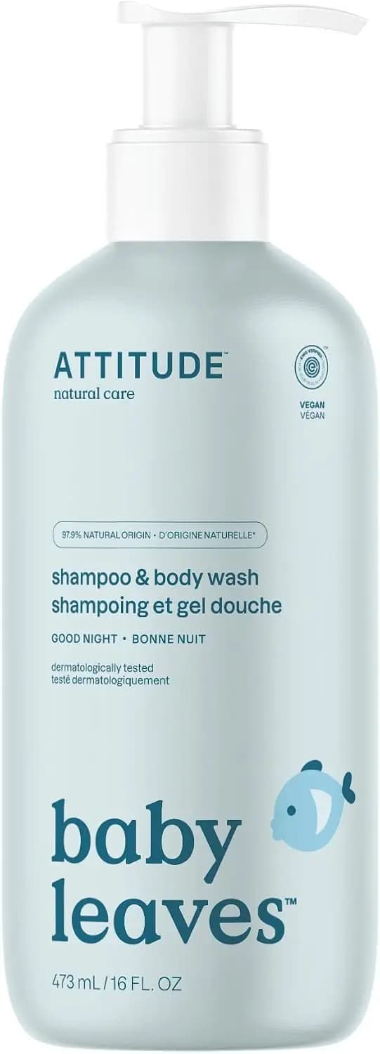 شامپو بچه 2در1 Attitude | Attitude Baby Leaves Natural Shampoo – Night | شیر بادام 473ml