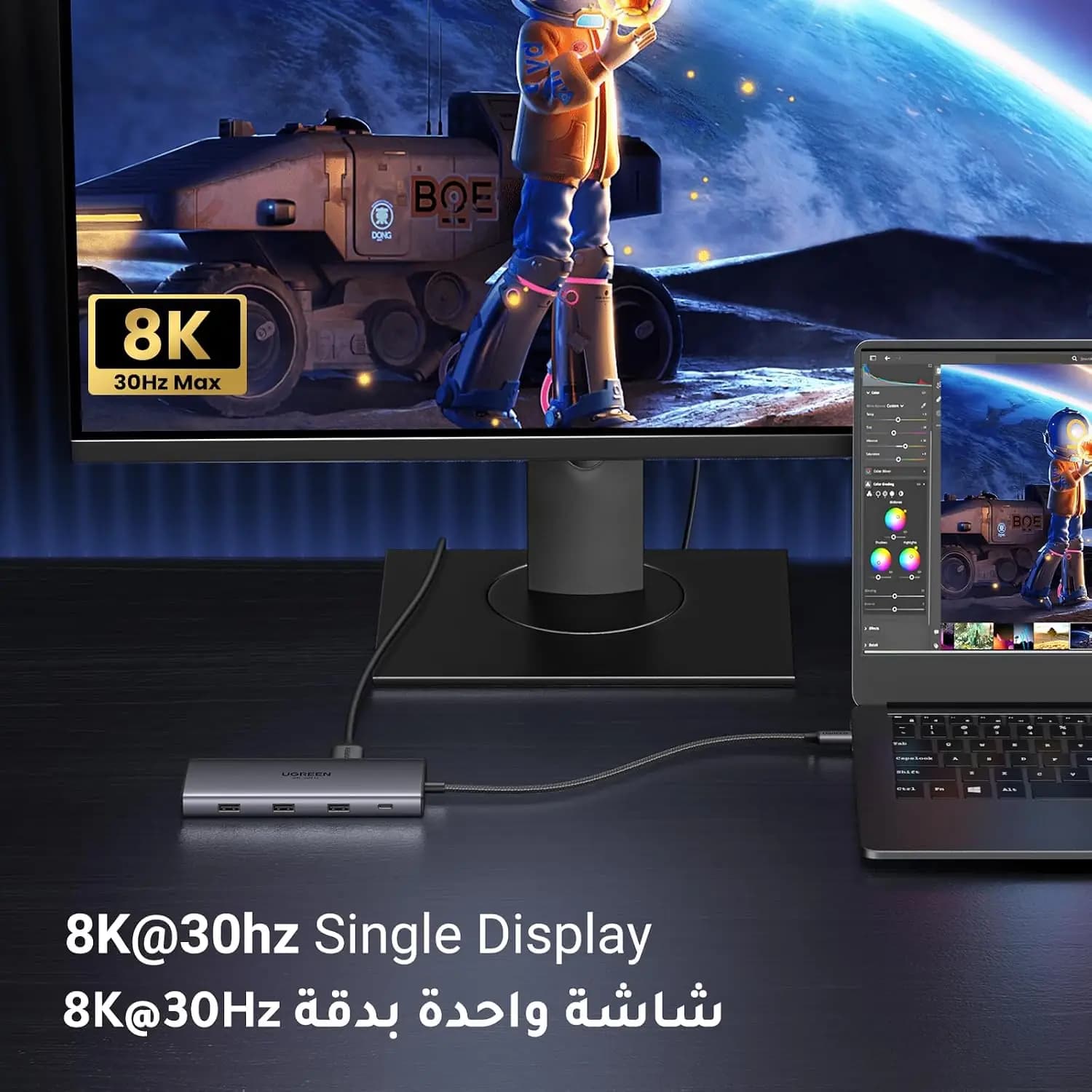 UGREEN USB C Docking Station 10-in-1 مدل 15534 | دو HDMI 4K@60 — تصویر ۳