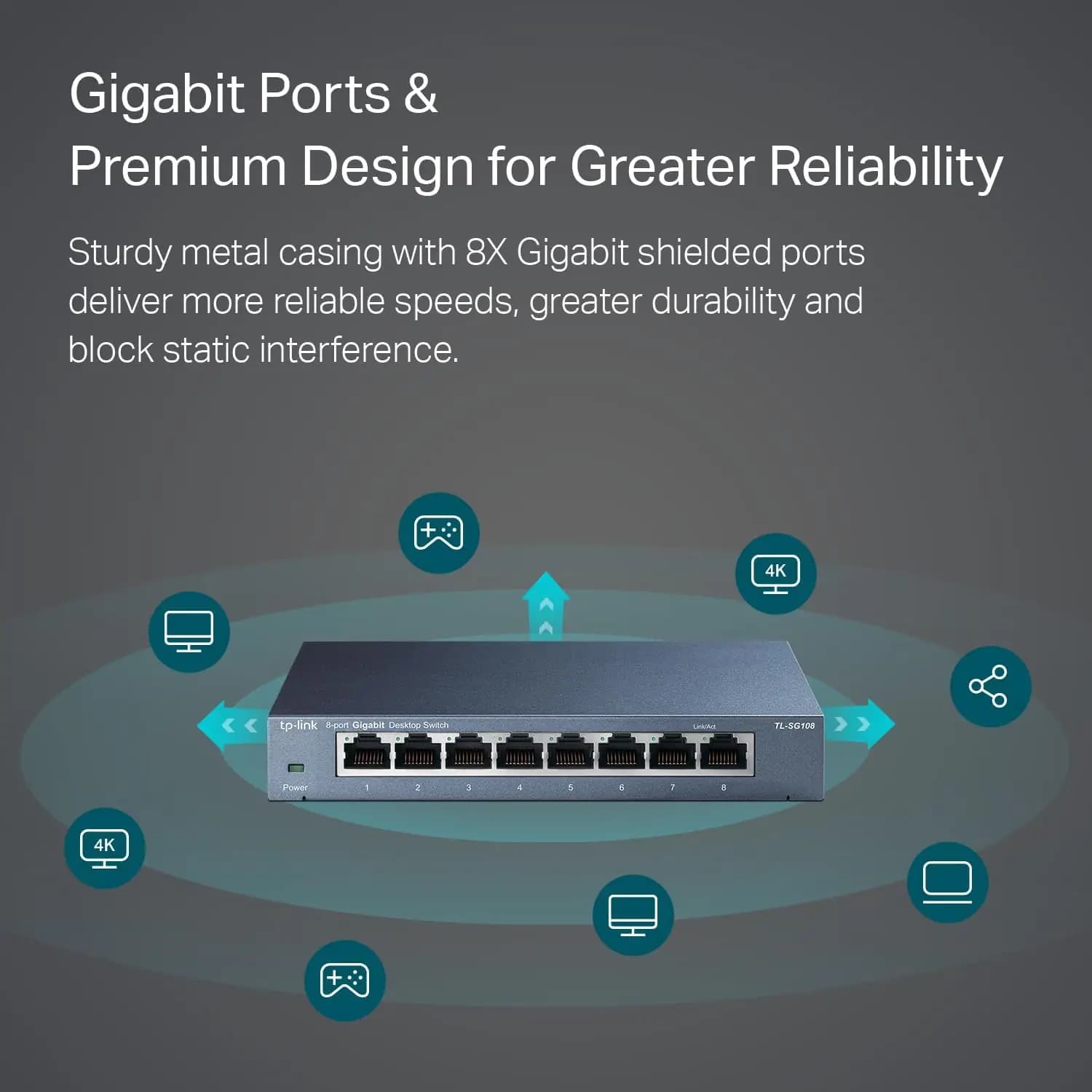 سوئیچ 8 پورت گیگابیت TP-Link TL-SG108 | Ethernet Switch — تصویر ۲