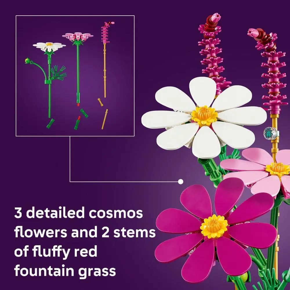 لگو بوتانیکالز Cosmos Flowers 11514 | دسته گل مصنوعی لگو — تصویر ۳