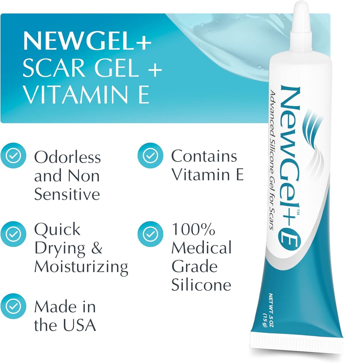 ژل سیلیکونی نیوگل پلاس E | NewGel+E Advanced Silicone Gel برای اسکار – 15 گرم — تصویر ۲