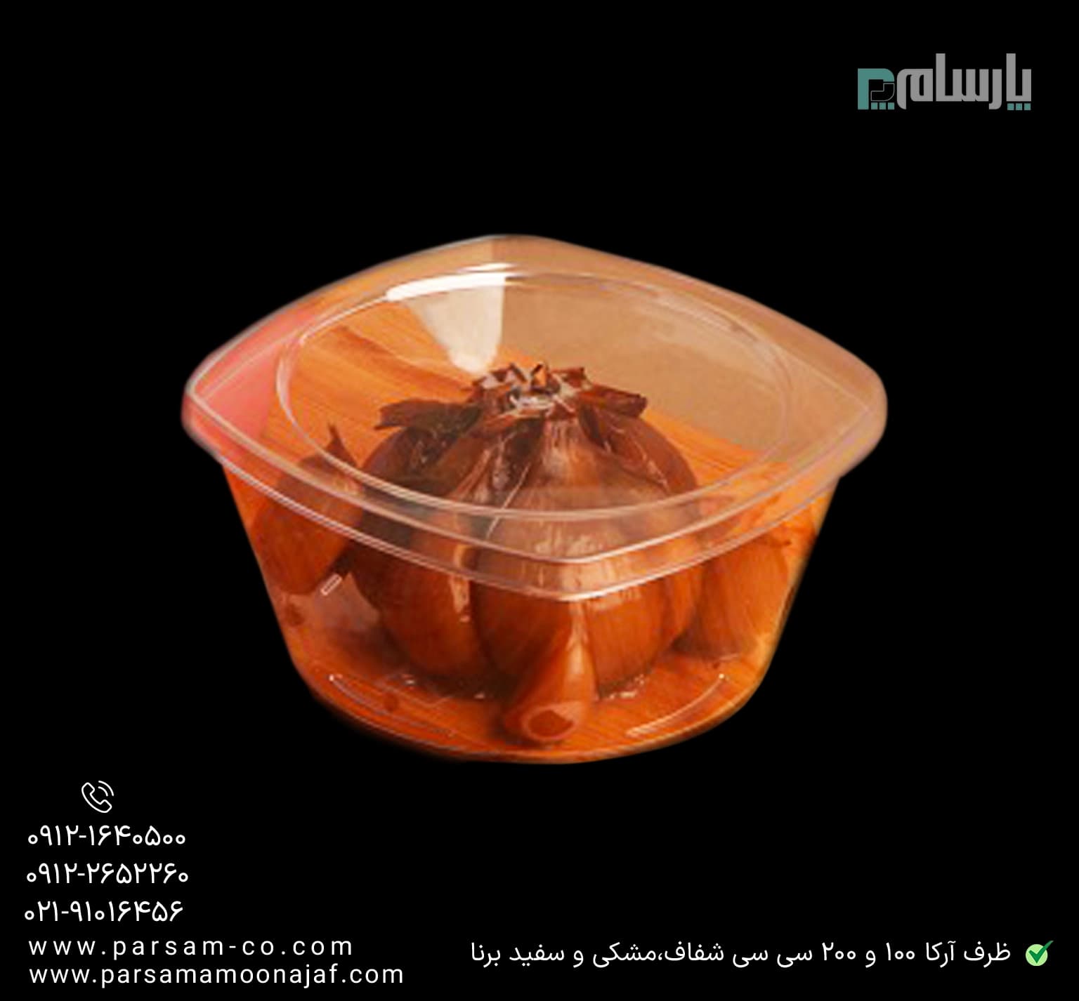 ظرف کریستالی آرکا 100 سی سی شفاف برنا — تصویر ۲