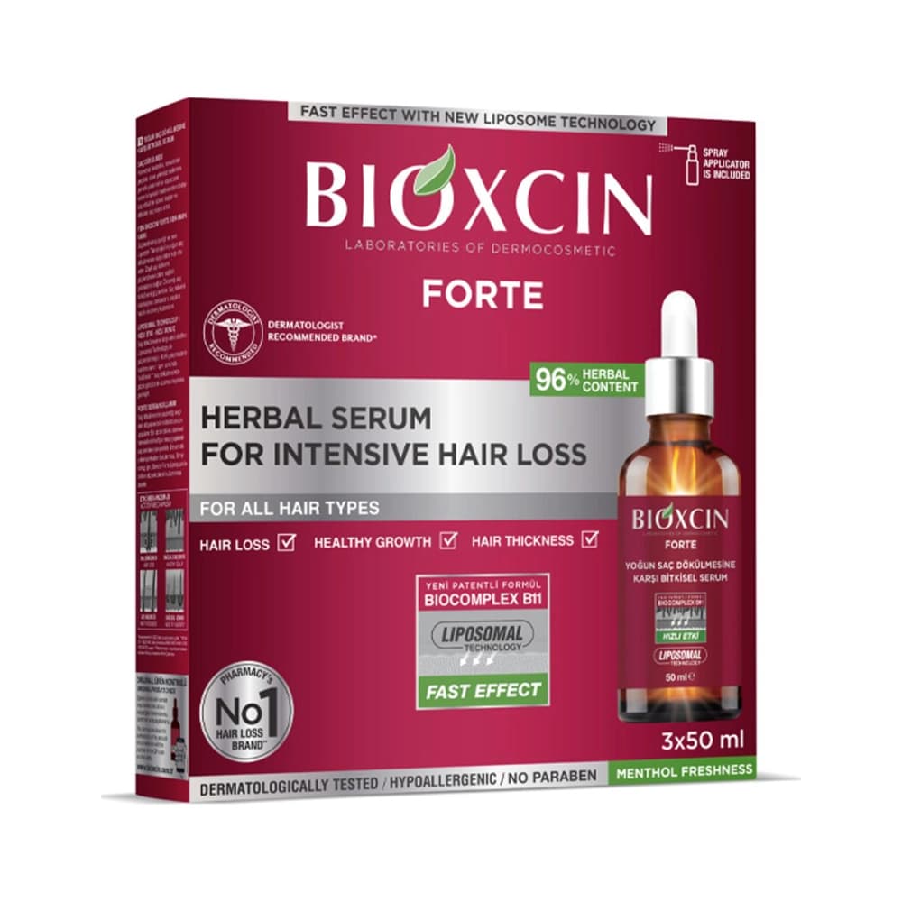 سرم ضدریزش مو بیوکسین سری Forte (پک 3 تایی) — تصویر ۲