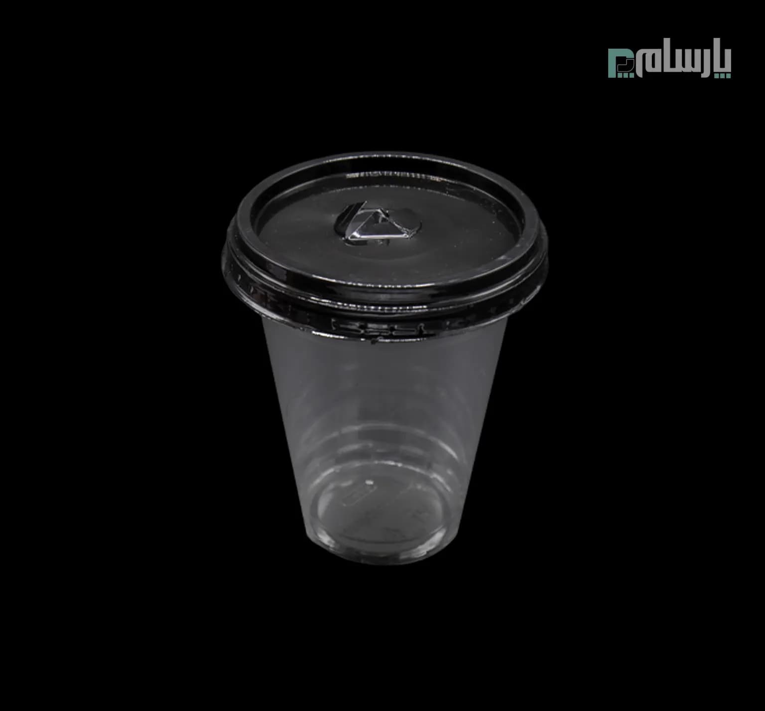 لیوان یکبار مصرف کلاسیک 350 سی سی درب تخت دهانه 95 مشکی پانچ دار