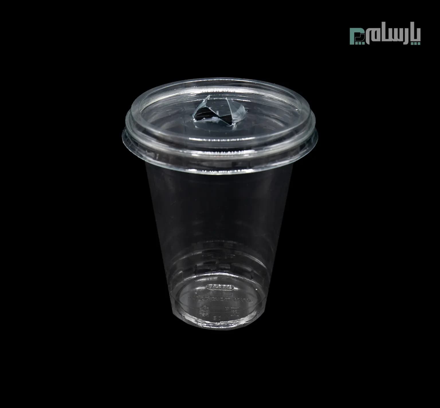 لیوان یکبار مصرف کلاسیک 350 سی سی درب تخت شفاف دهانه 95 پانچ دار