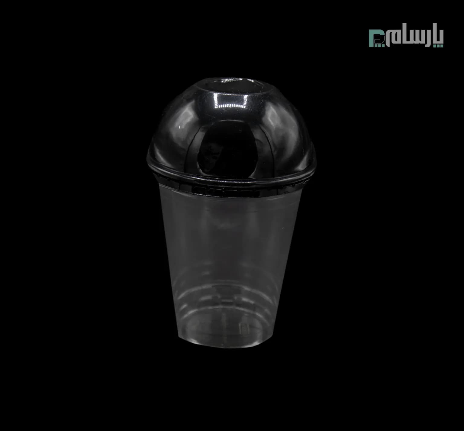 لیوان یکبار مصرف کلاسیک 350 سی سی درب حبابی دهانه 95 مشکی بدون پانچ