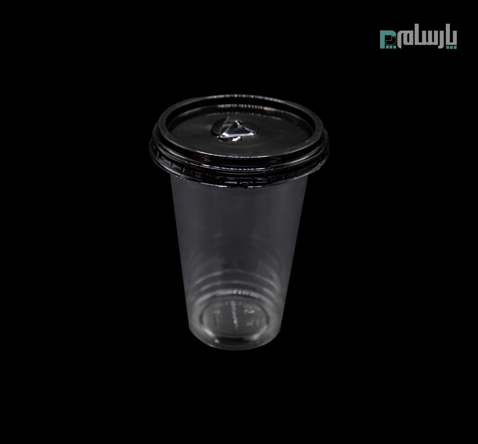 لیوان یکبار مصرف کلاسیک 450 سی سی درب تخت دهانه 95 مشکی پانچ دار