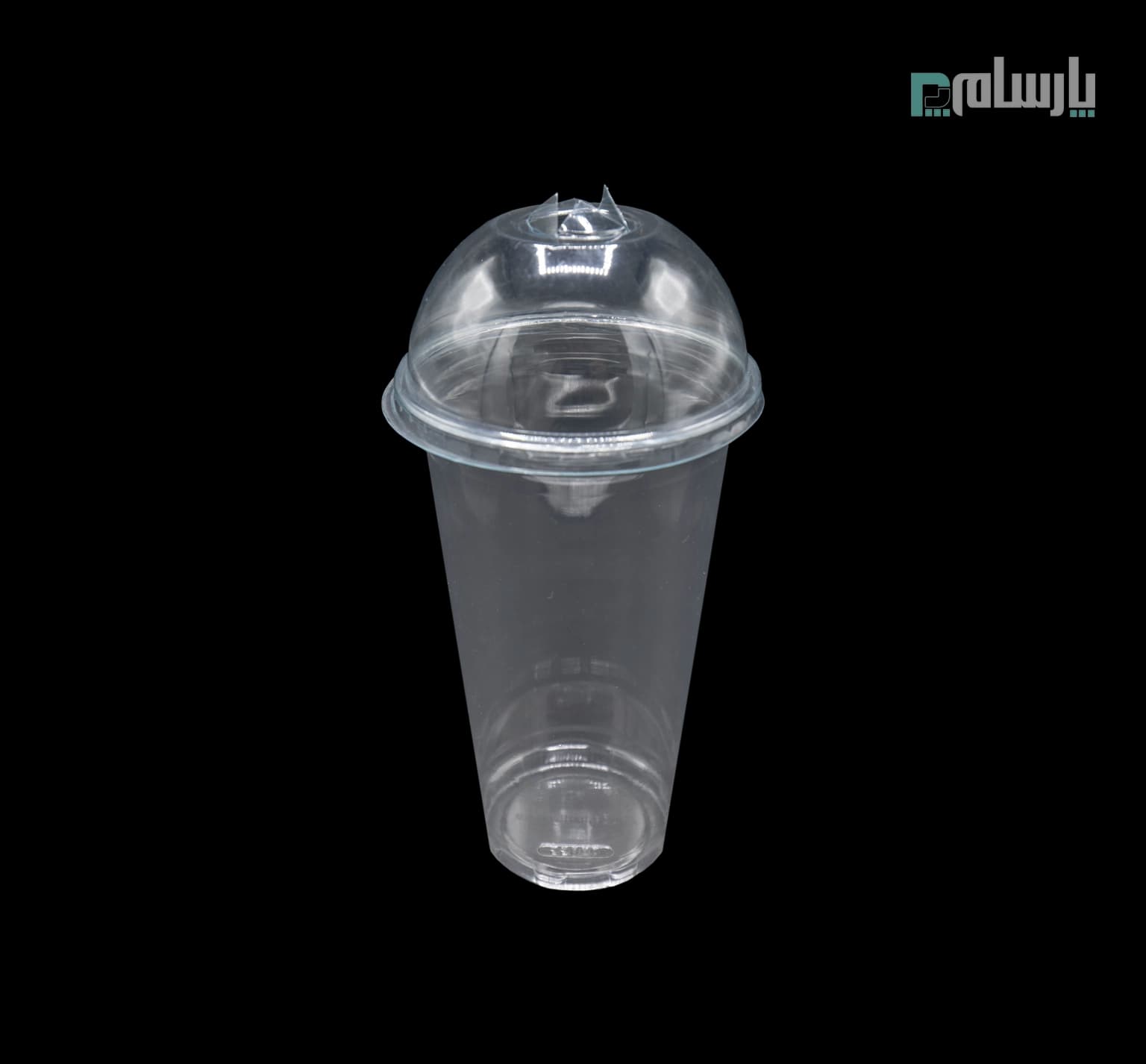 لیوان یکبار مصرف کلاسیک 550 سی سی درب حبابی شفاف دهانه 95 پانچ دار