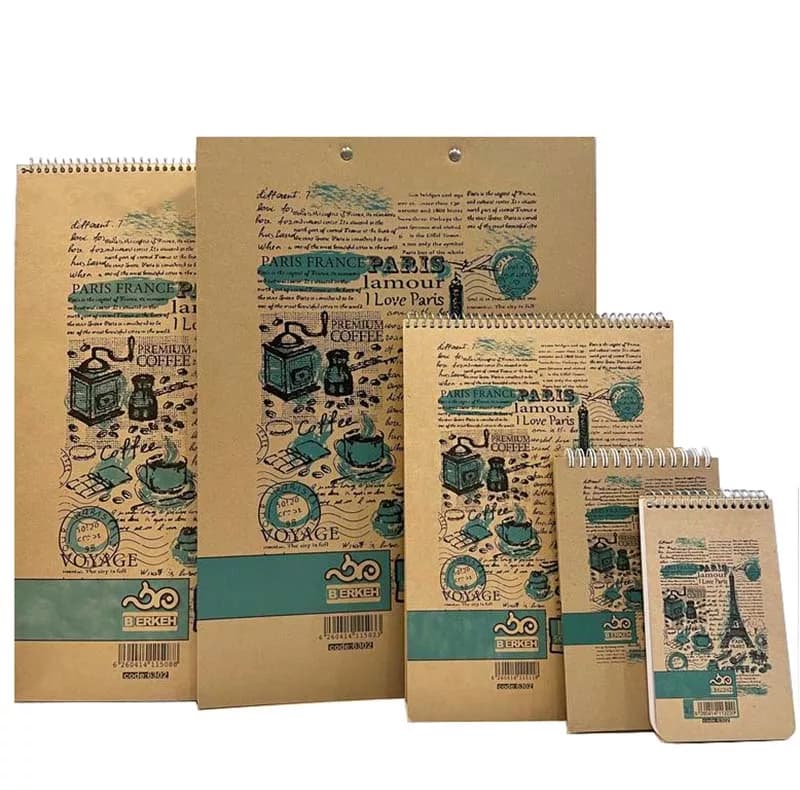 طراحی 60 برگ برکه به همراه تخته شاسی و دفترچه یادداشت کد 6302 مجموعه 5 عددی