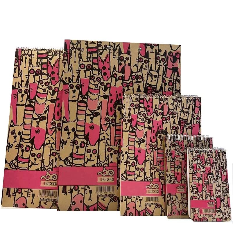 دفتر طراحی 60 برگ برکه به همراه تخته شاسی و دفترچه یادداشت کد 6301 مجموعه 5 عددی