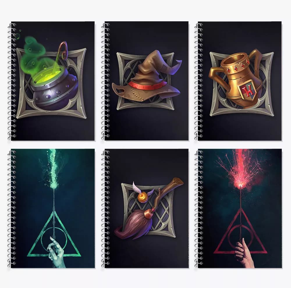 دفتر زبان 50 برگ خندالو مدل دو خط طرح هری پاتر (Harry Potter) کد 851 مجموعه 6 عددی