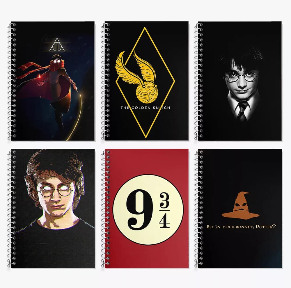 دفتر زبان 50 برگ خندالو مدل دو خط طرح هری پاتر (Harry Potter) کد 280 مجموعه 6 عددی