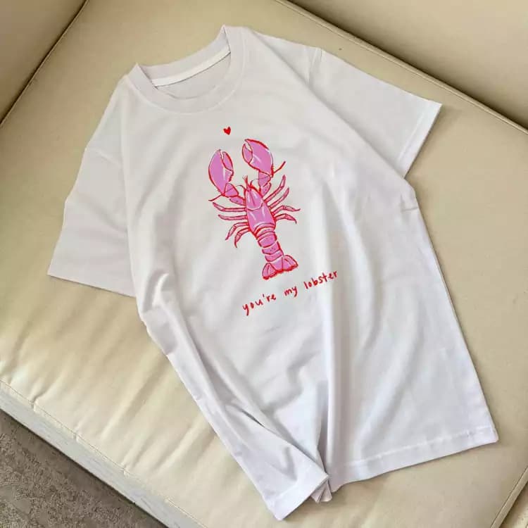 تیشرت نخ پنبه طرح You’re my lobster