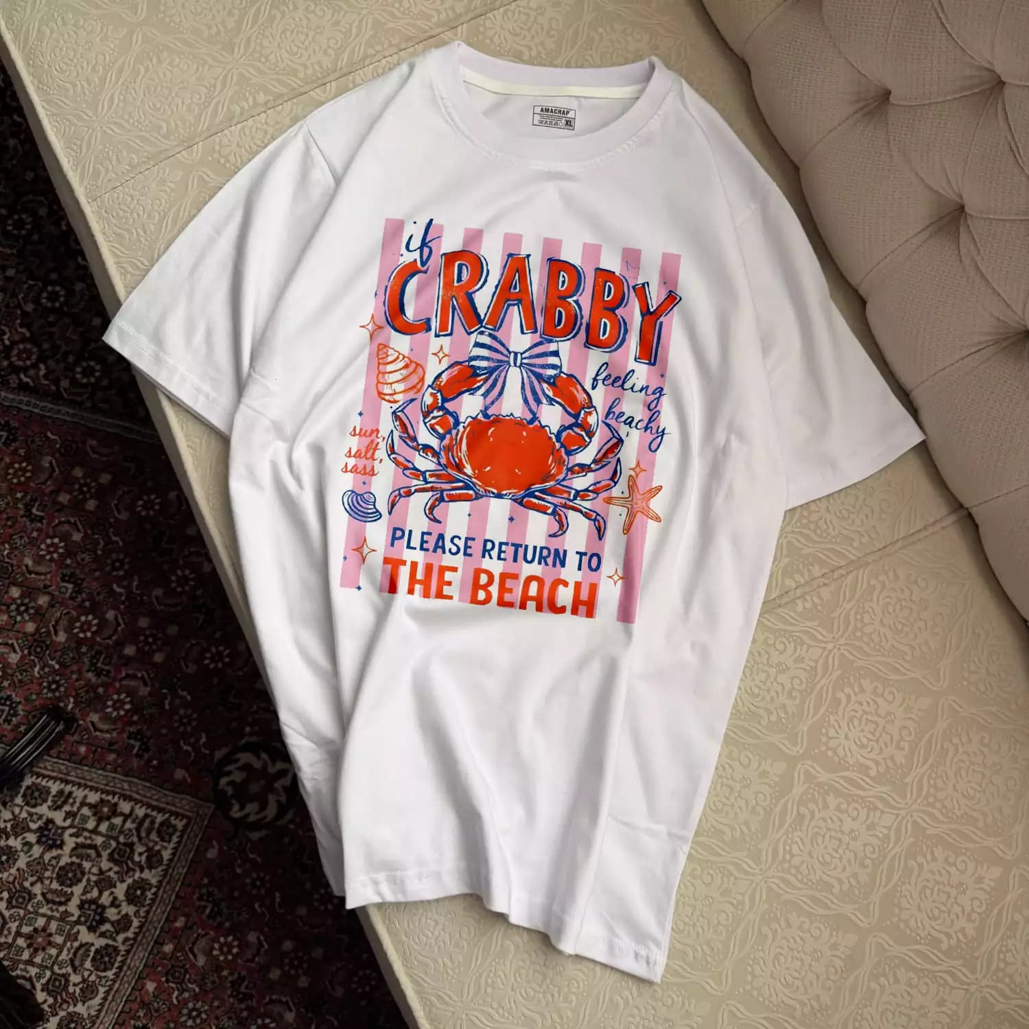 تیشرت نخ پنبه طرح It’s Crabby