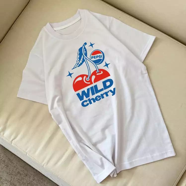 تیشرت نخ پنبه طرح آلبالو Wild Cherry Pepsi