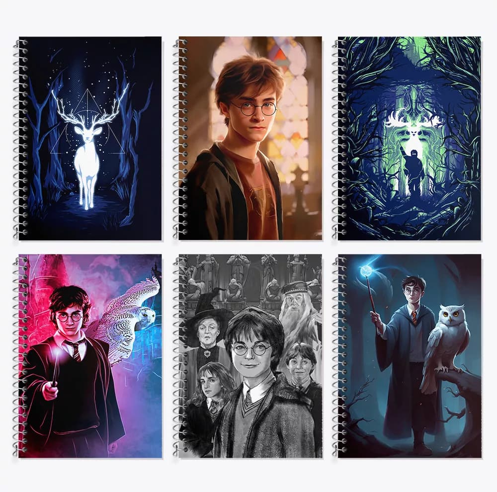دفتر زبان 50 برگ خندالو مدل دو خط طرح هری پاتر (Harry Potter) کد 853 مجموعه 6 عددی