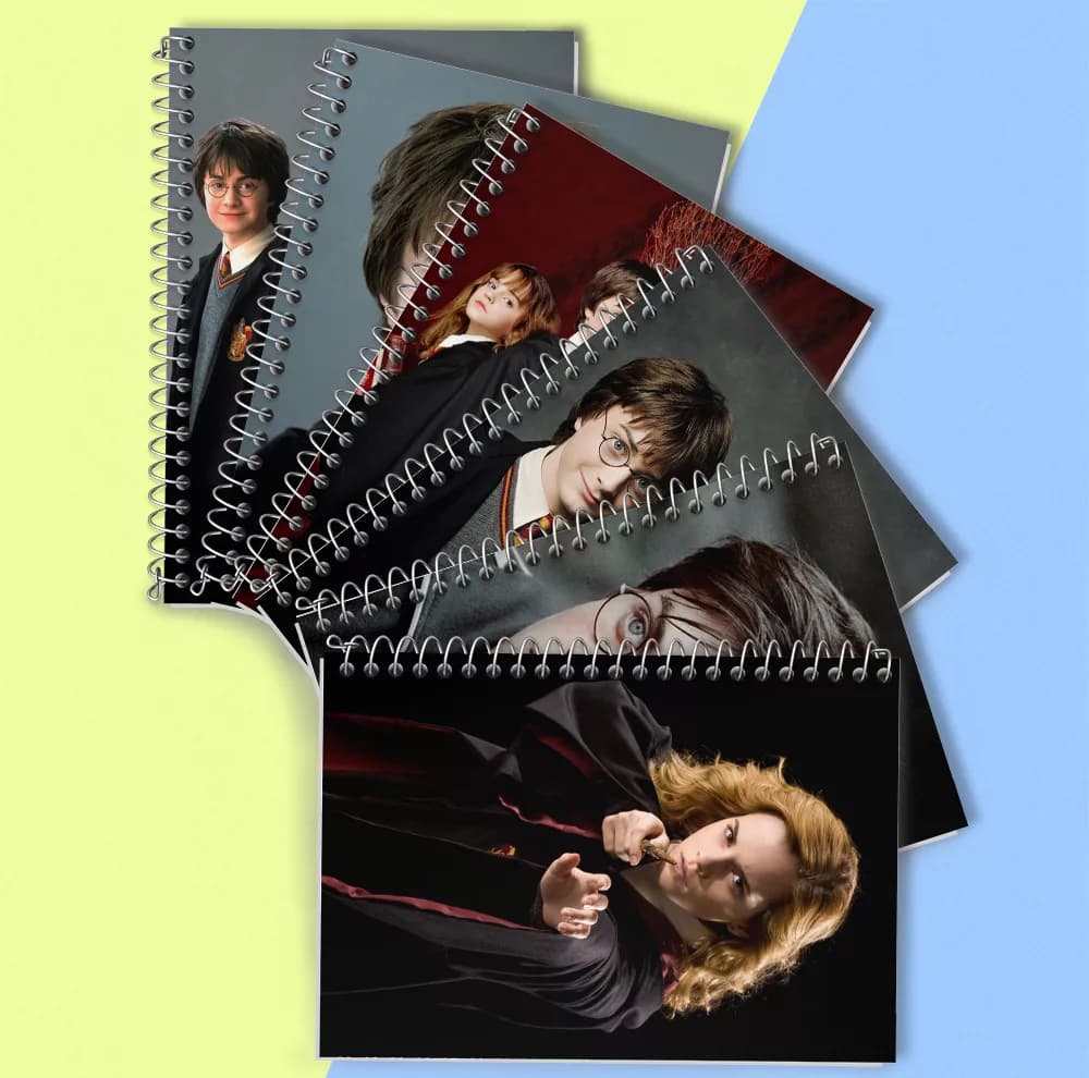 دفتر زبان 50 برگ خندالو مدل دو خط طرح هری پاتر (Harry Potter) کد 276 مجموعه 6 عددی — تصویر ۲