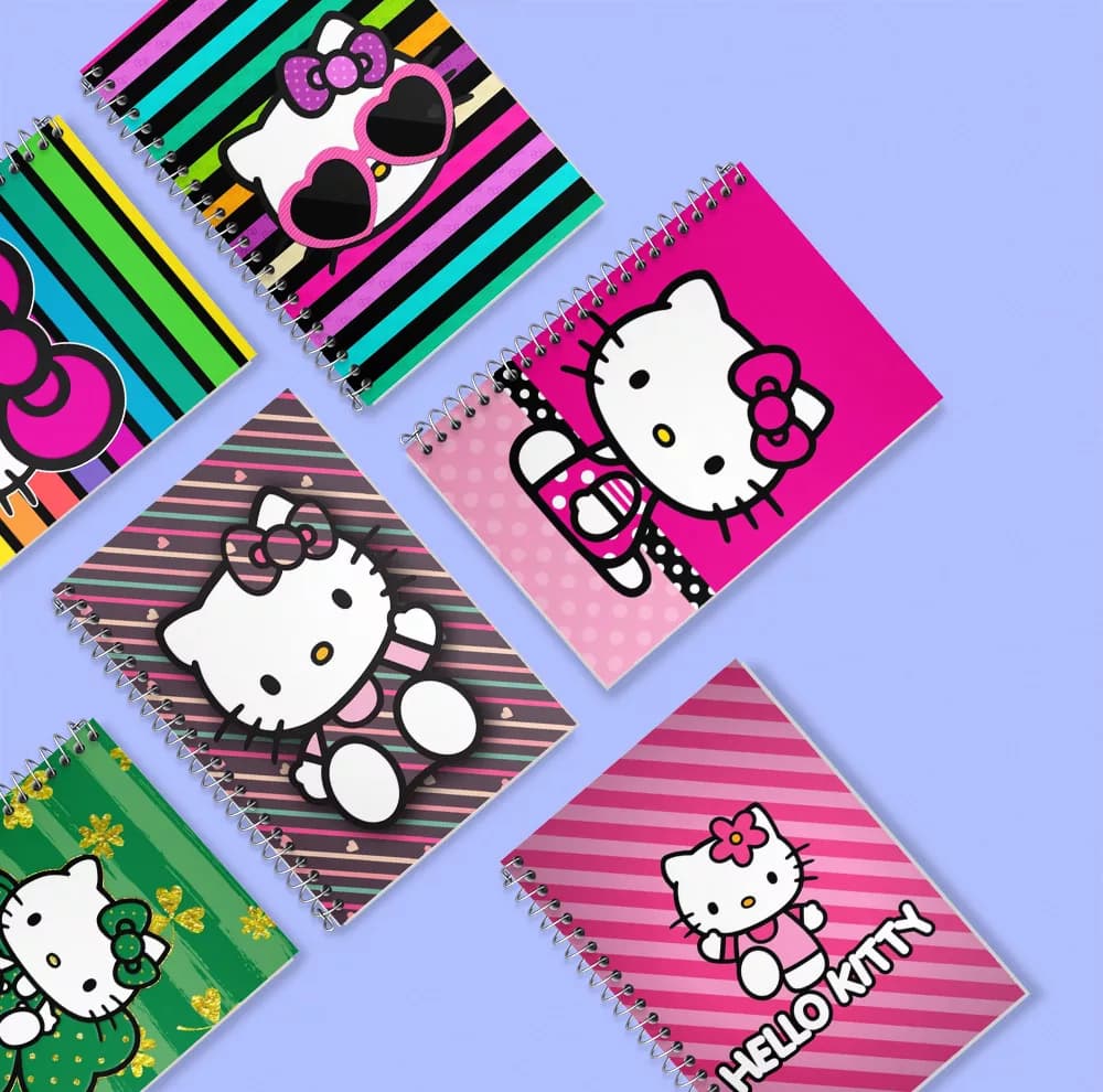 دفتر زبان 50 برگ خندالو مدل دو خط طرح هلو کیتی (Hello Kitty) کد 281 مجموعه 6 عددی — تصویر ۸