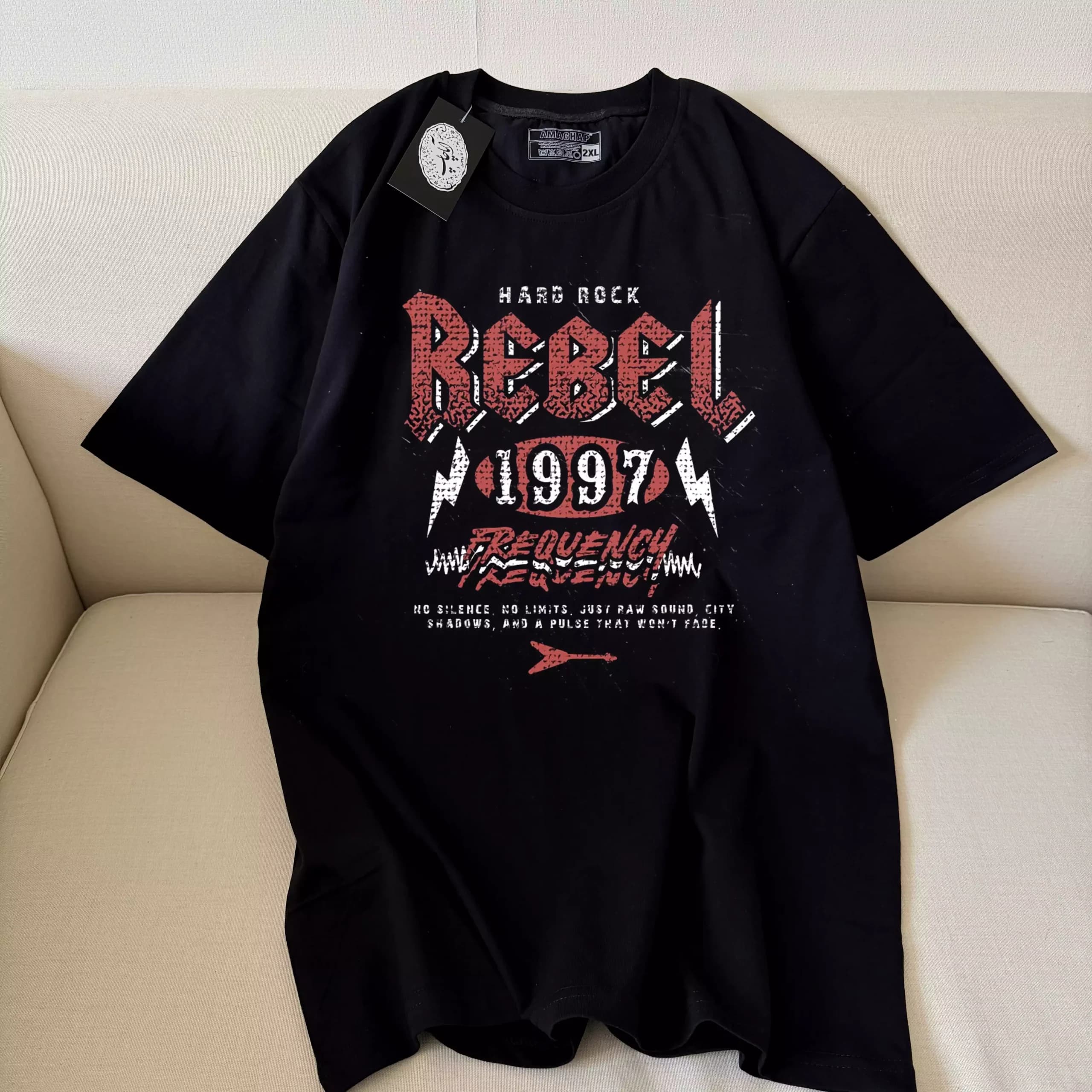 تیشرت نخ پنبه طرح راک BEBEL Hard Rock