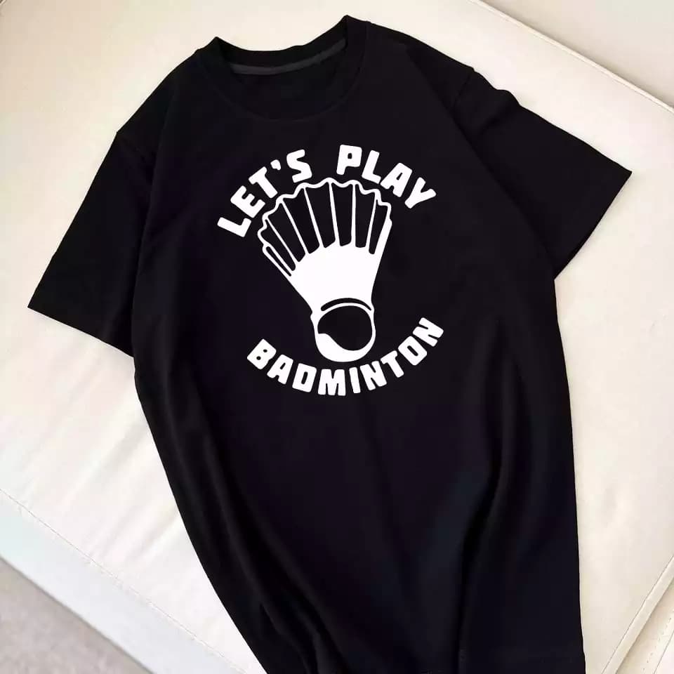 تیشرت نخ پنبه طرح بدمینتون BADMINTON