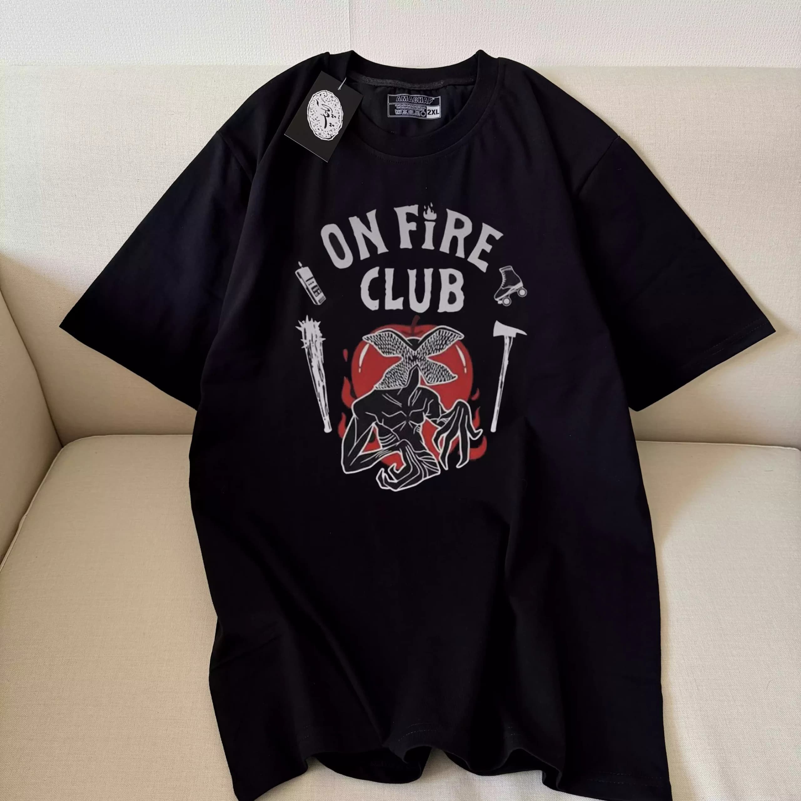 تیشرت نخ پنبه طرح Stranger Things On fire club
