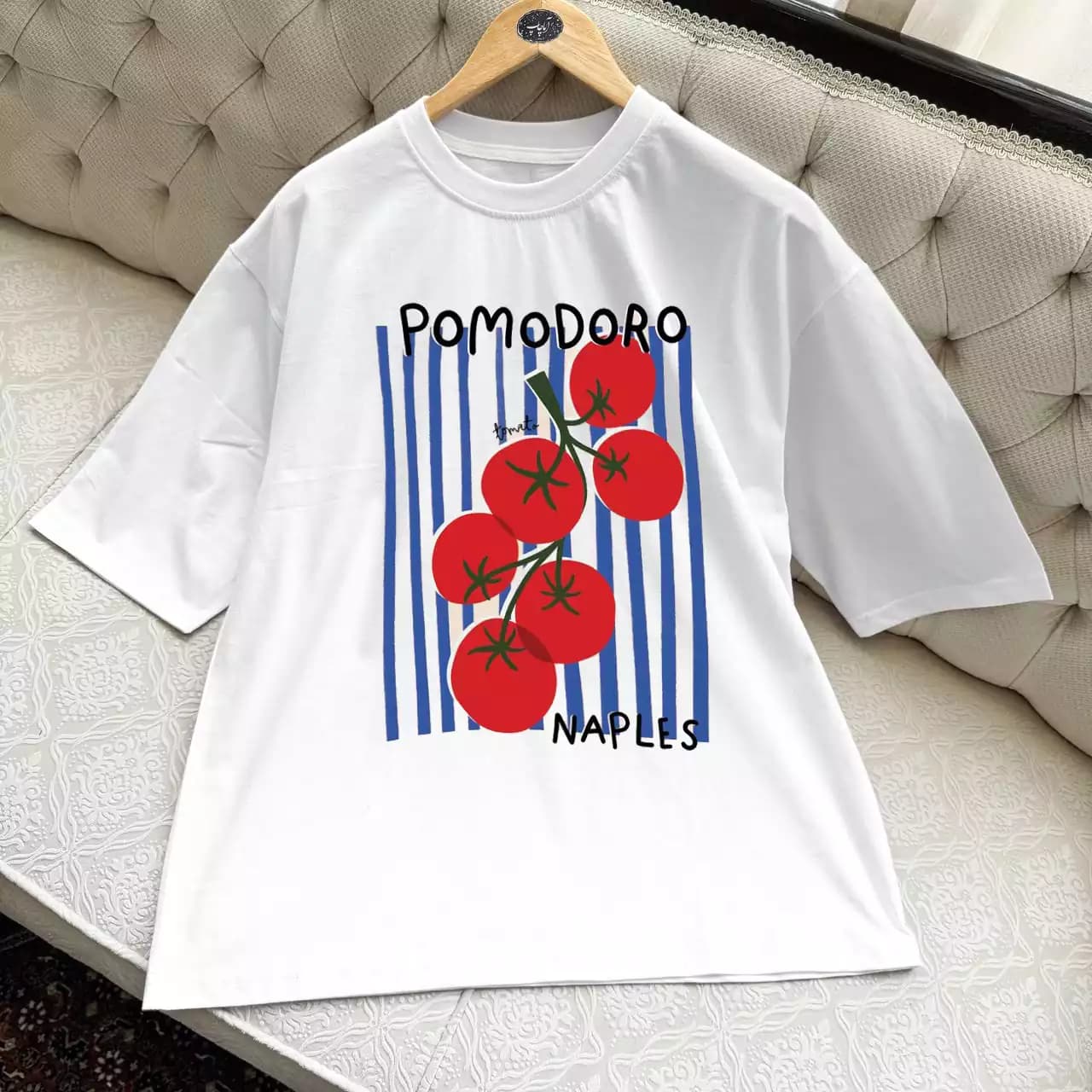 تیشرت نخ پنبه طرح گوجه فرنگی Pomodoro