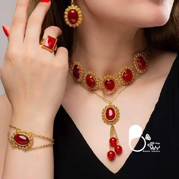 زیباترین ست کامل عقیق بحرینی