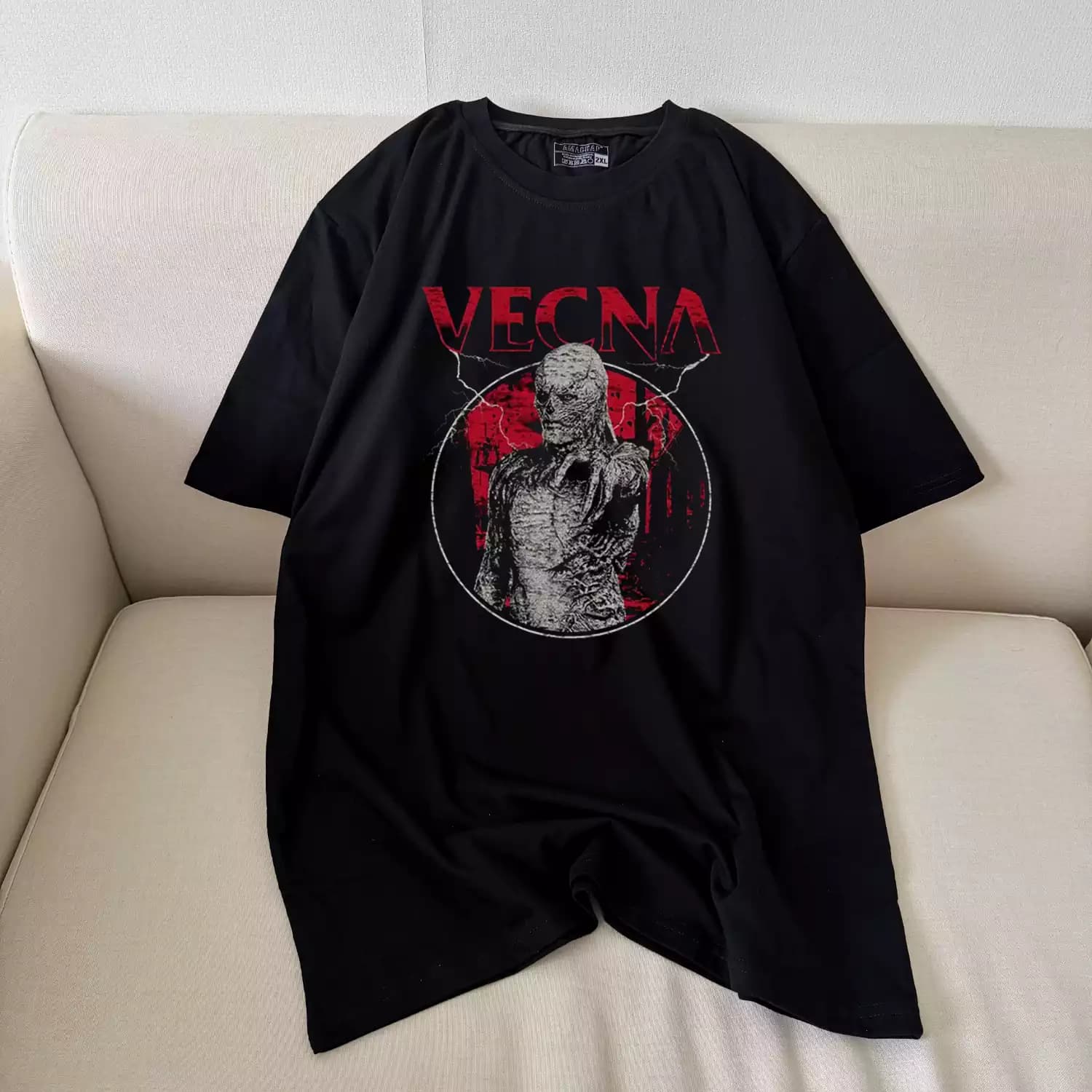 تیشرت نخ پنبه طرح Stranger Things Vecna vinage