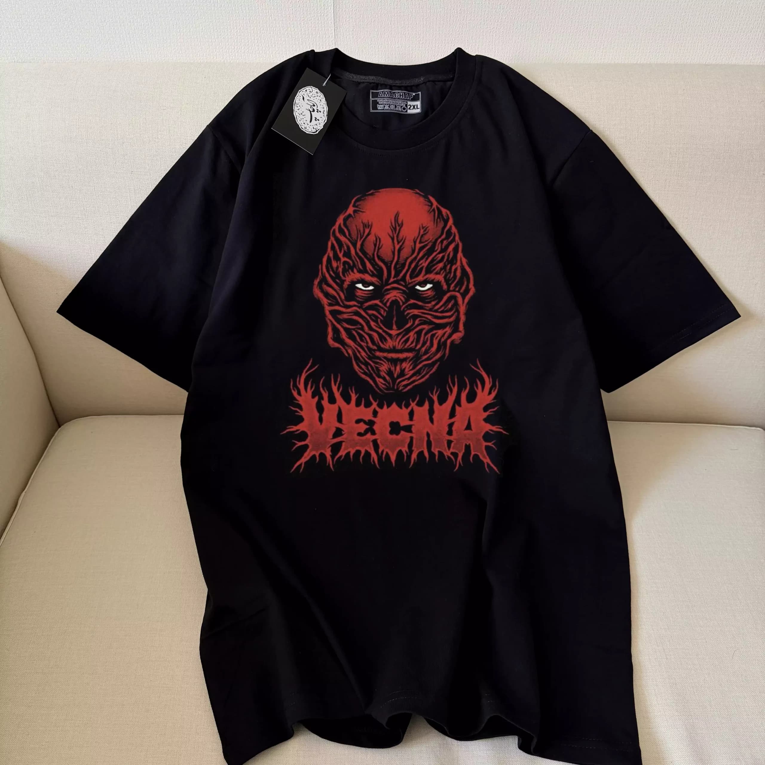 تیشرت نخ پنبه طرح Stranger Things Vecna RED